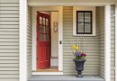Open front door to classic style home.