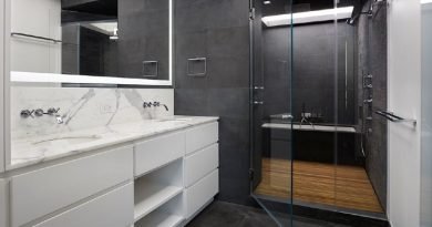 modern black and white bath teak shower floor